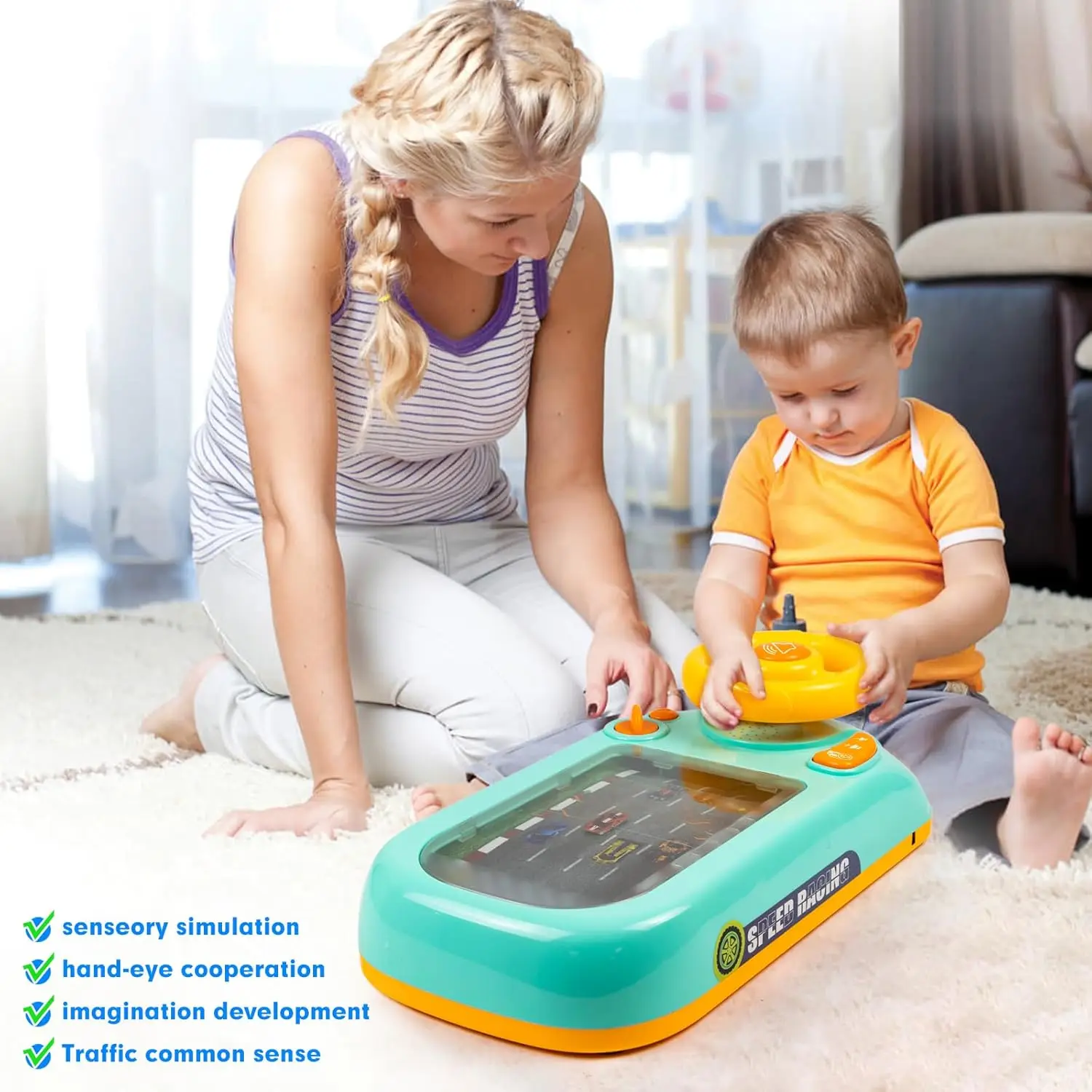 Volante musical infantil para coches de carreras - Juguete educativo - imagen 5