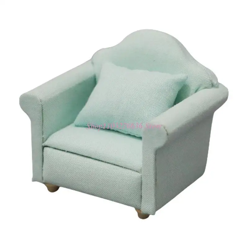 Mini sofá realista R6FD, muebles florales rurales, salón, casa muñecas, accesorios, adornos para tartas