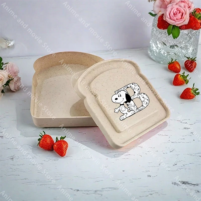 Snoopys-caja de almacenamiento de dibujos animados para niños y niñas, caja de almuerzo tipo sándwich, caja de almacenamiento de alimentos con letras, caja de almuerzo, regalos de cumpleaños bonitos para niños - imagen 4