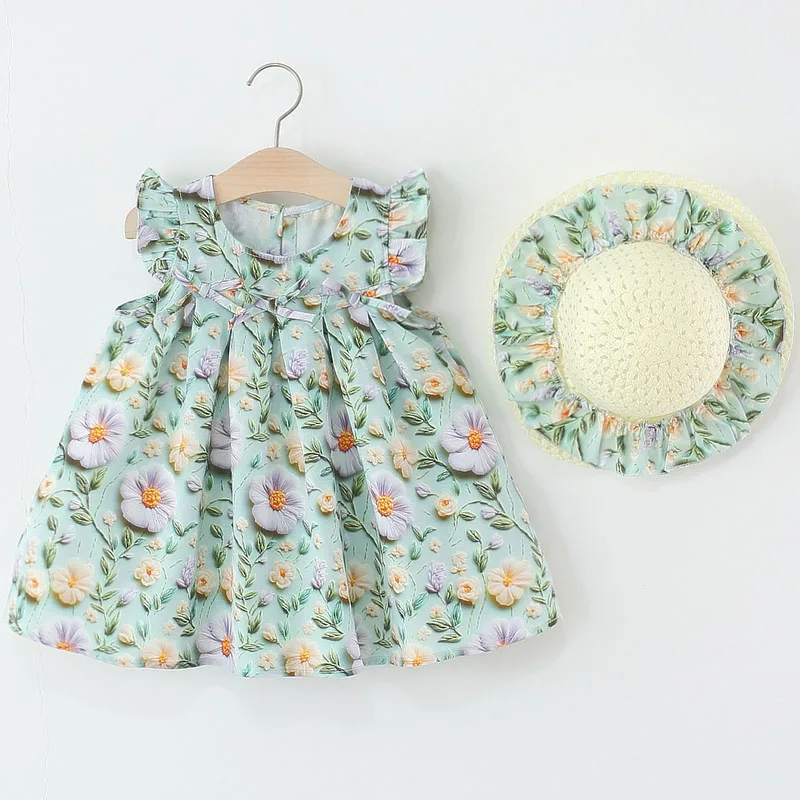 Vestidos de verano sin mangas para niña – Estampado floral - imagen 3