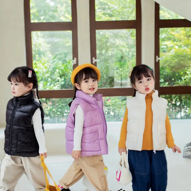 Chaleco de algodón con cuello alto para niños y niñas invierno - imagen 3