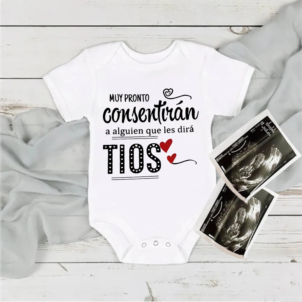 Soon They Will Feel Someone Who Will Callos tío mameluco de bebé estampado anuncio de embarazo mono infantil revelar mono