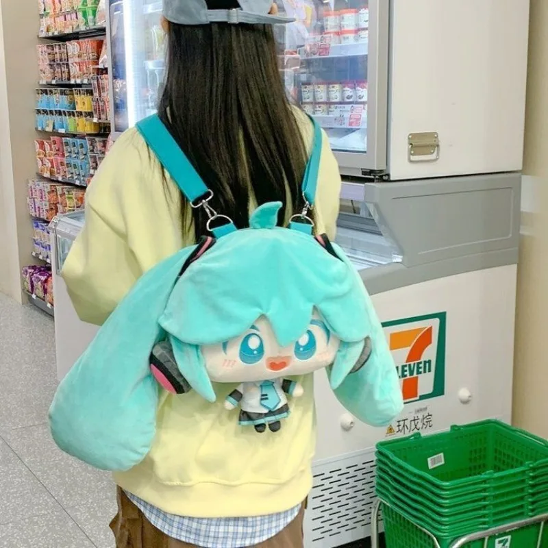 Bolso de hombro Hatsune Miku de 30x35cm, bonita Chica de Anime, mochila de felpa de PVC, mochila Kawaii de dibujos animados, bolsas creativas para estudiantes, paquete de regalos - imagen 5