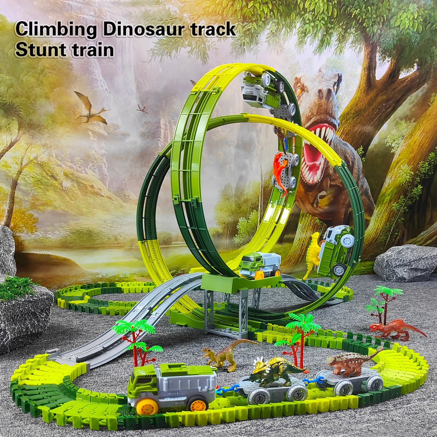 Coche de juguete eléctrico pista dinosaurio – Educativo para regalo - imagen 5