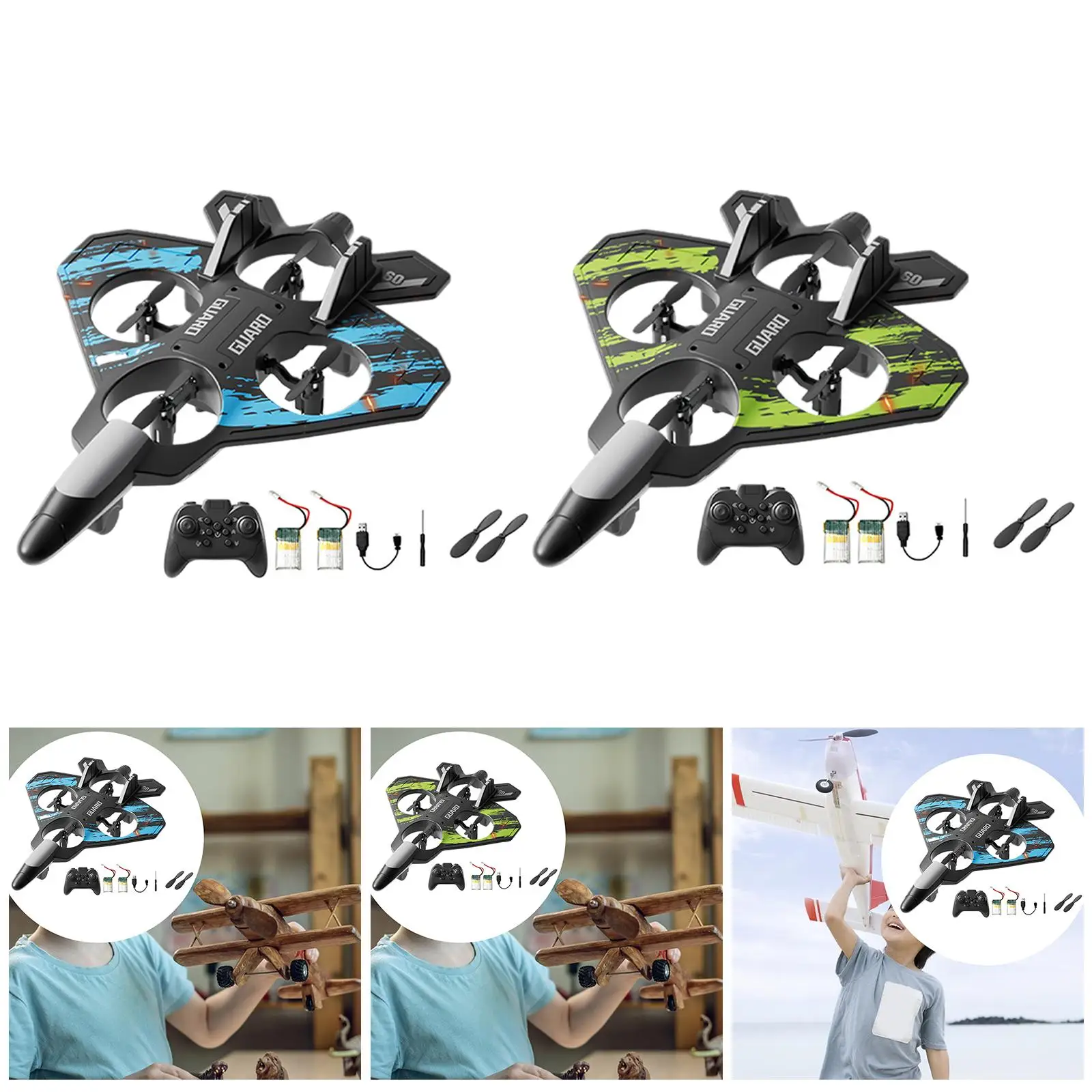 Remote Control Airplane with Colorful Lights Portable Recahrgeable Outdoor Toy for Kids Boys RC Plane Hobby Glider Fighter Model
