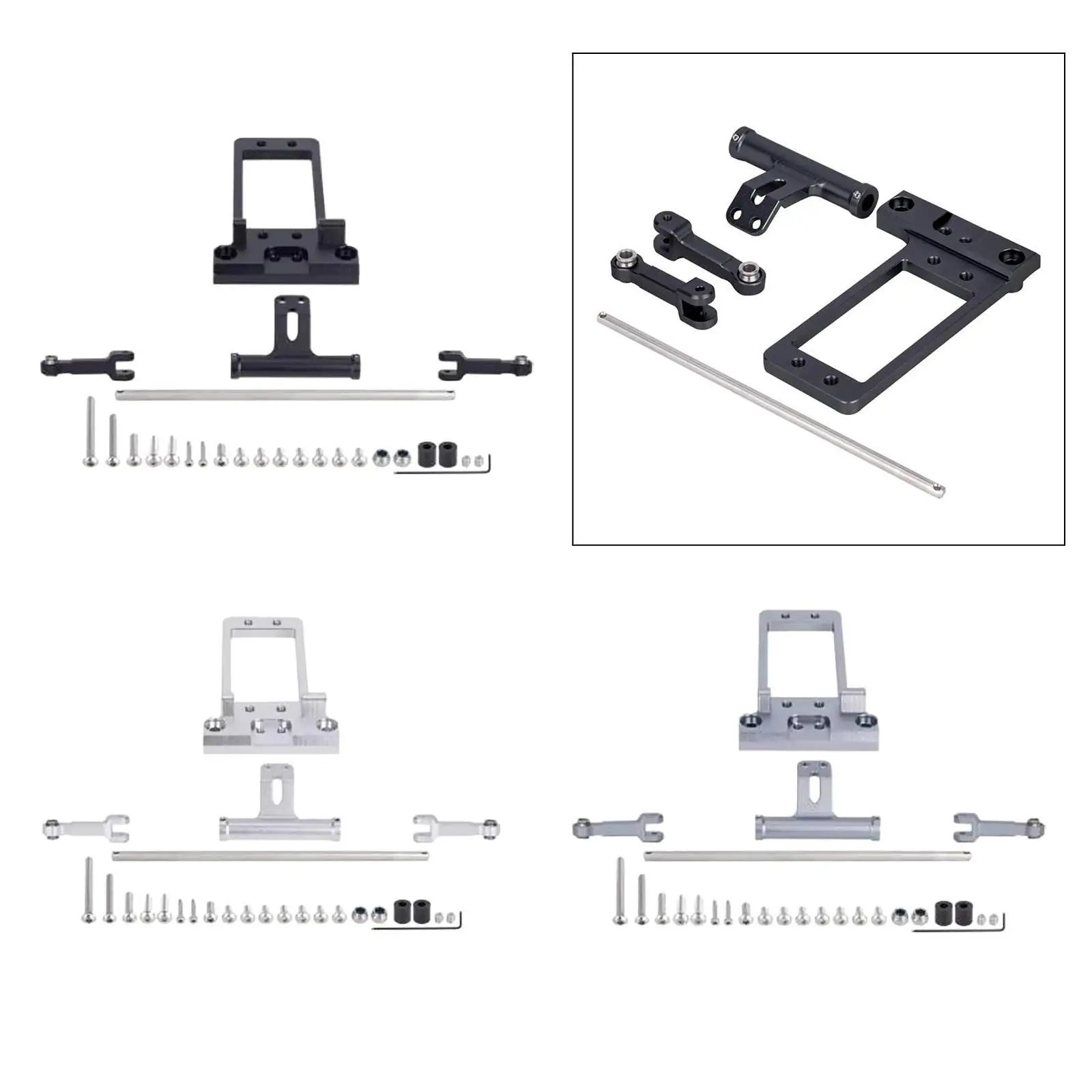 Bta Servo Mount with Full Hydraulic Steering Cylinder Kit RC Car Repair Kit for 1/10 RC Crawler Wraith RC Car Accessories
