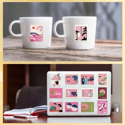 Pegatinas Vintage Rosas Estética Japonesa – Resistentes al Agua para Niños