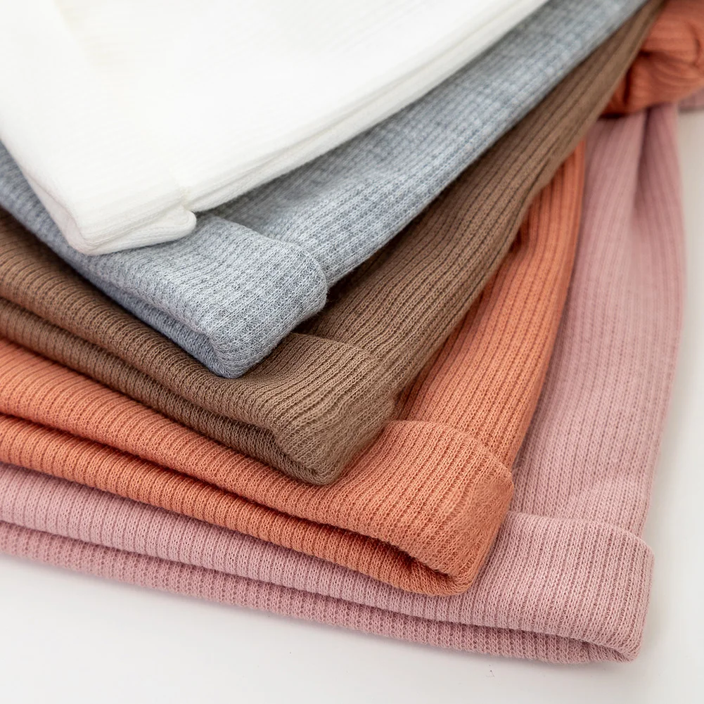 Turbante acanalado liso para bebé, sombreros de la India, gorros para recién nacidos, gorros de otoño e invierno, gorros bonitos para niños, gorros para niños y niñas - imagen 4