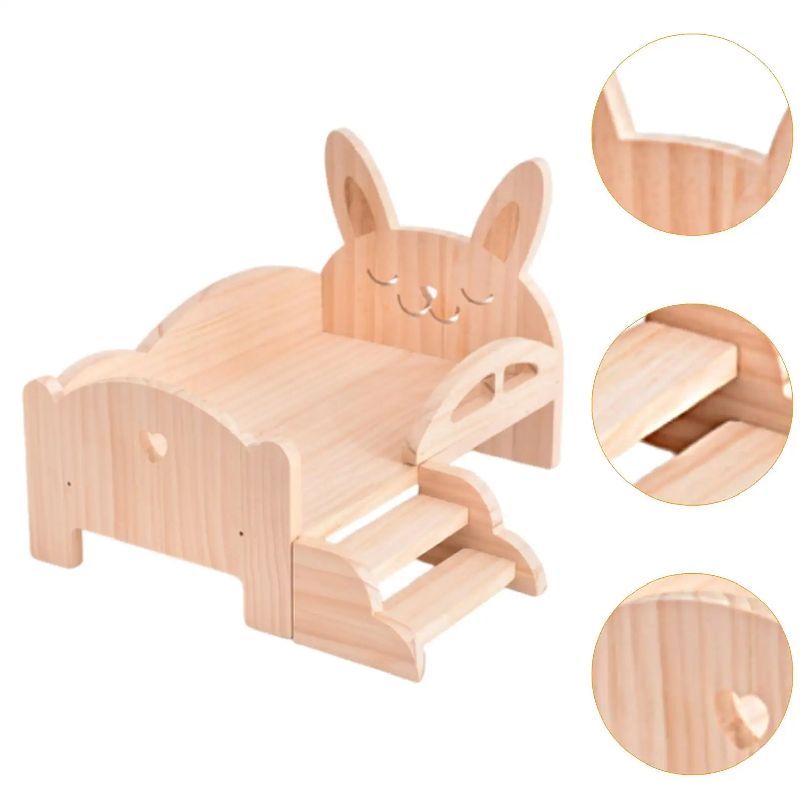 Mini Wooden Bed for BJD Dolls, Accessories for Photography And Play