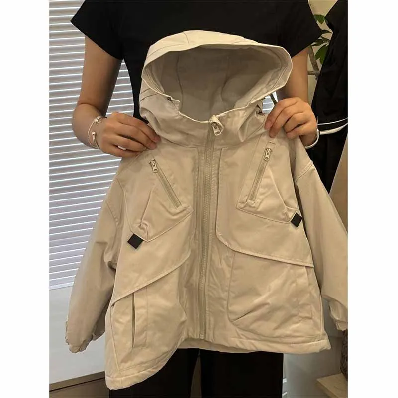 Abrigo acolchado con capucha para niños: parkas cortaviento