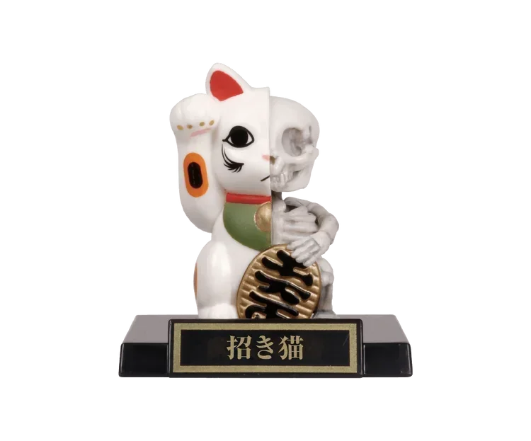 Lucky cat half skull