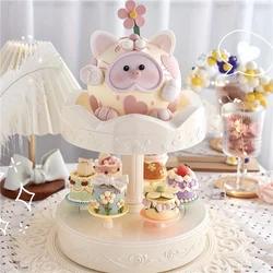 Carrusel expositor giratorio de doble nivel para cupcakes y magdalenas