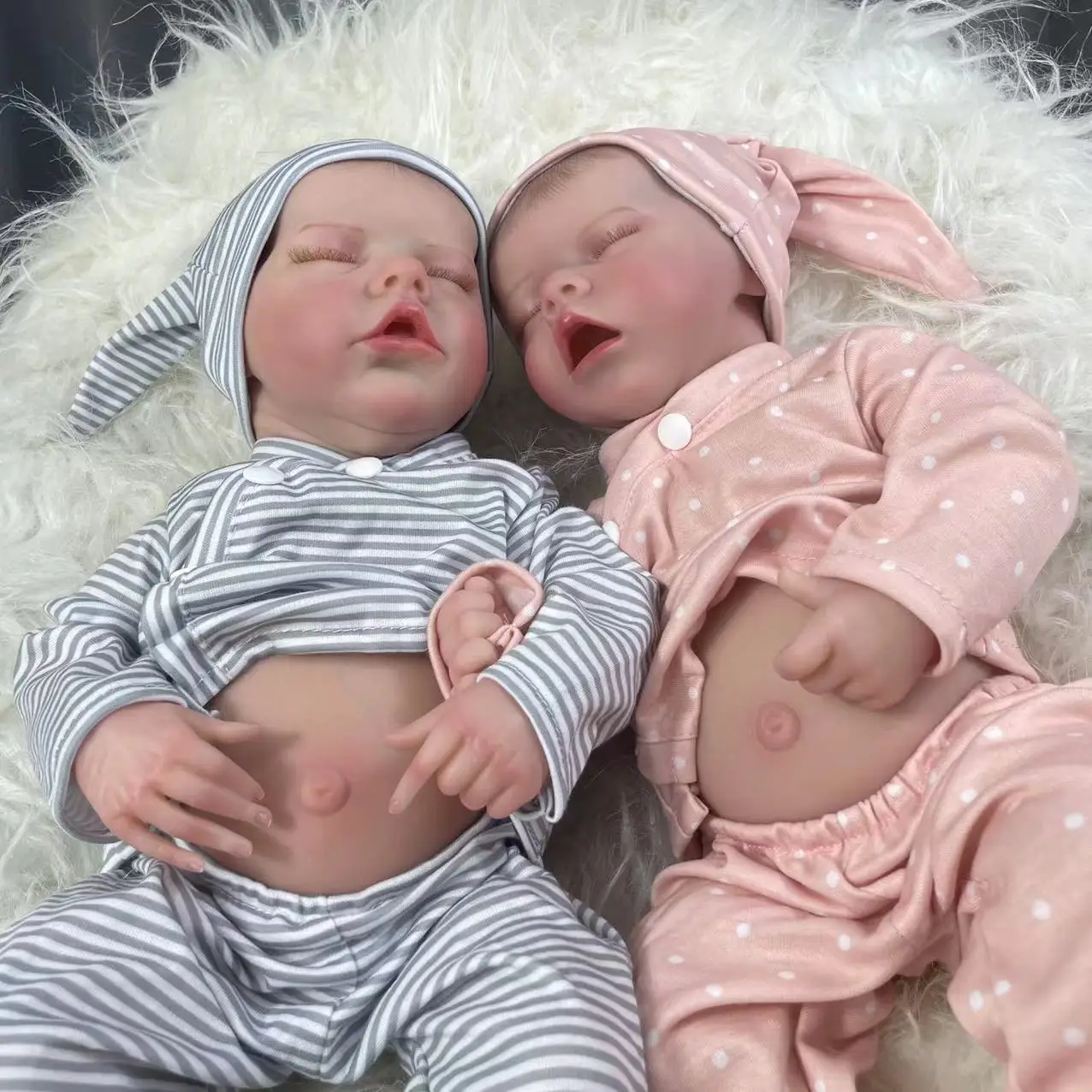 Muñeca Reborn gemelos de vinilo de silicona de 43CM, cuerpo lavable doble A & B, piel 3D, venas visibles, muñeca artística coleccionable para niños - imagen 2