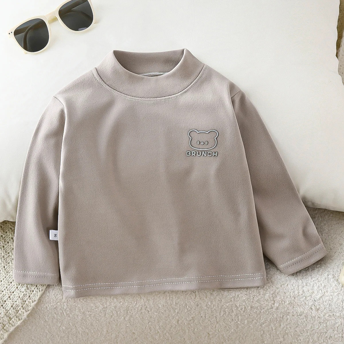 Top de cuello alto para niños, camisa de manga larga para otoño e invierno, jersey básico para niña, blusa, ropa para bebé - imagen 3