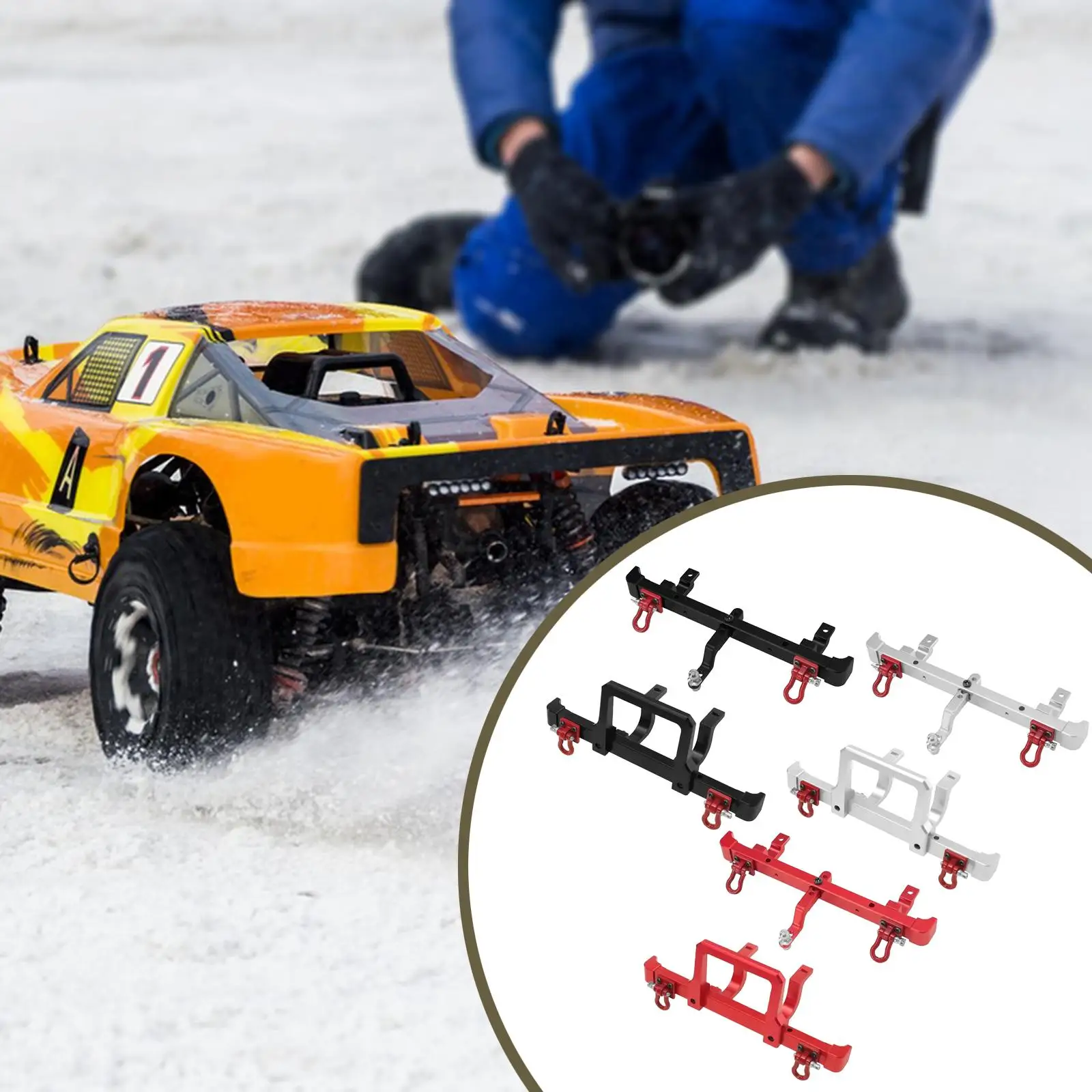 Piezas de mejora de parachoques trasero delantero RC a escala 1:12, repuesto resistente para modelo de coche MN82 RC - imagen 4