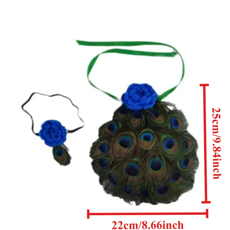 Conjunto de bautizo para recién nacido – Diseño pavo real - imagen 3