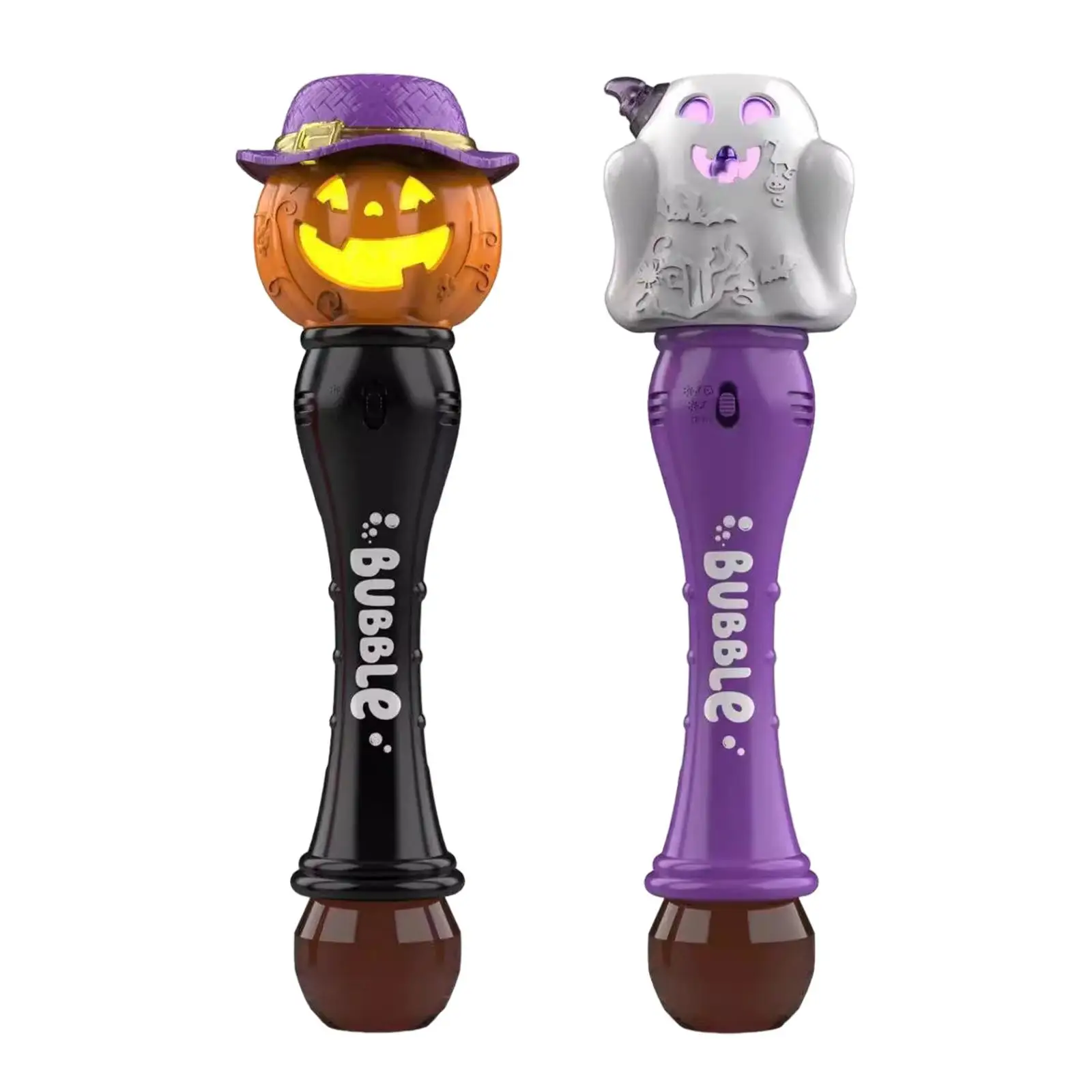 Halloween Bubble Wand with LED & Music Costume Prop Bubble Blower Machine for Kids Boys Girls Toddlers Children Party Favors