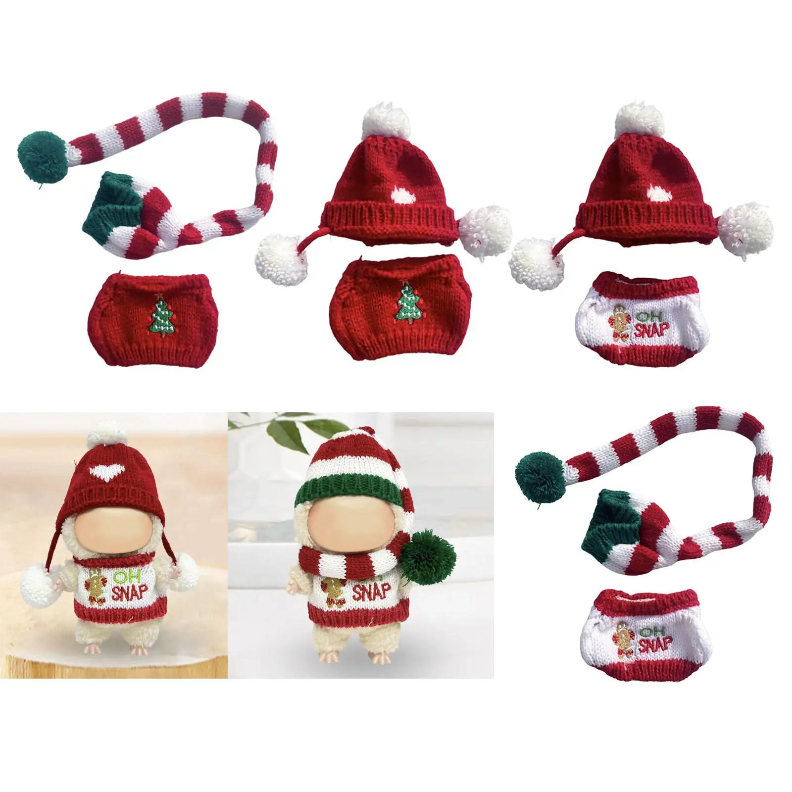 Mini 6 inch Doll Clothes Xmas Doll Accessories Clothing Comfortable Alive Doll Clothes for Age 5-7 8-10 Pendant Doll Girls Kids