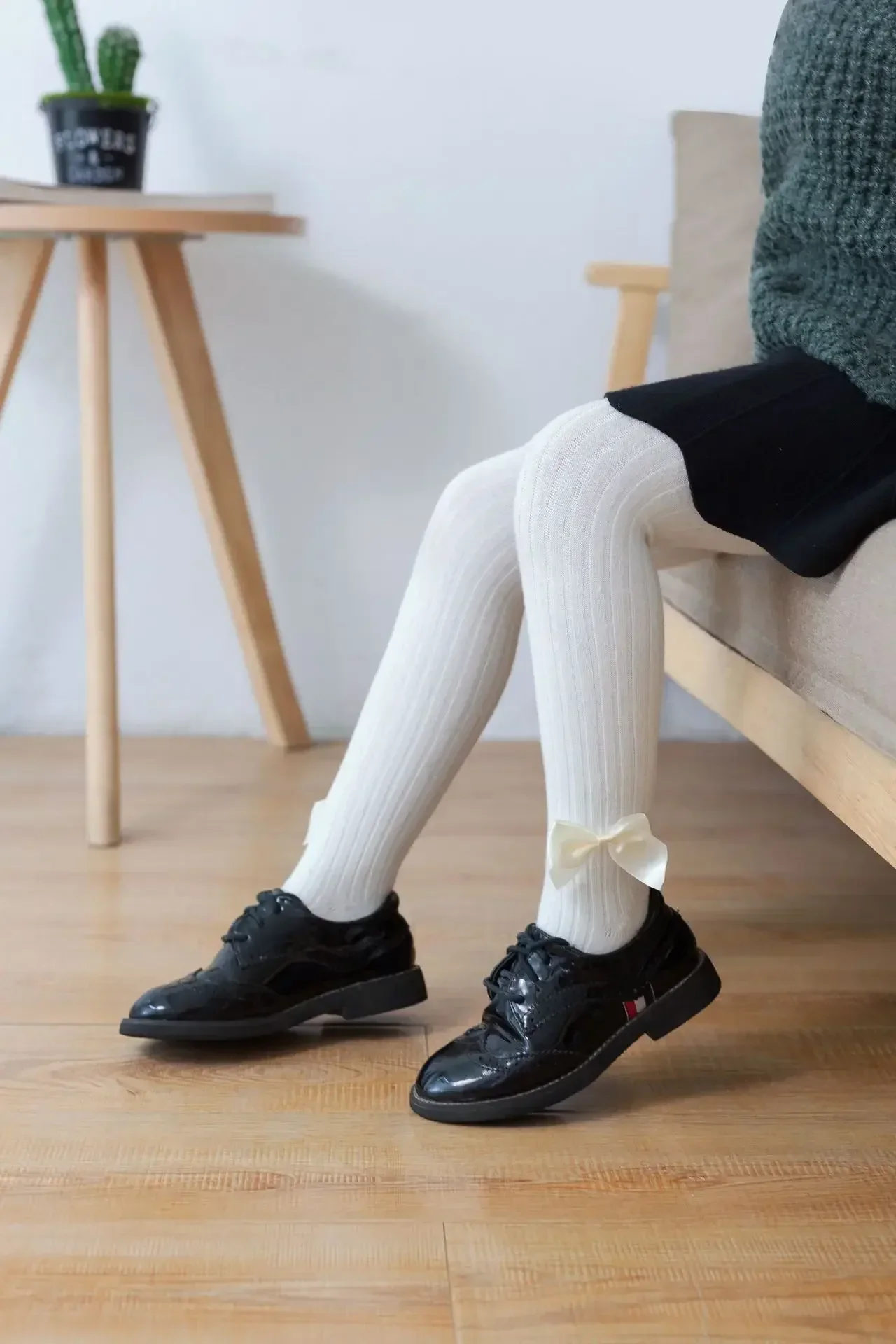 Pantimedias de primavera y otoño para niña de 70-130cm de altura, pantimedias coreanas con lazo a rayas verticales, medias para bebé de 0 a 12 años - imagen 5