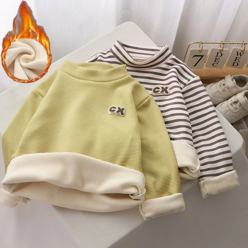 Suéter acolchado grueso infantil – Prenda exterior cálida de algodón