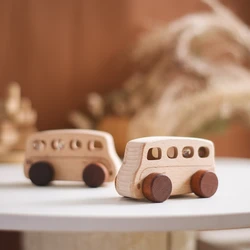 Juguetes de madera Montessori para bebé – bloques y coche educativos