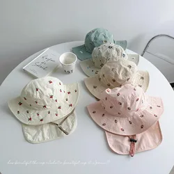 Sombrero cubo impermeable bebé - Protección cuello verano