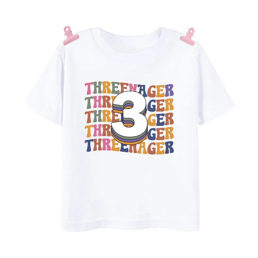 Threenager-Camiseta a juego para la familia, traje de fiesta de cumpleaños para niños de 3 años, papá, mamá, Sis Bro, Tops, pelele para bebé - imagen 5