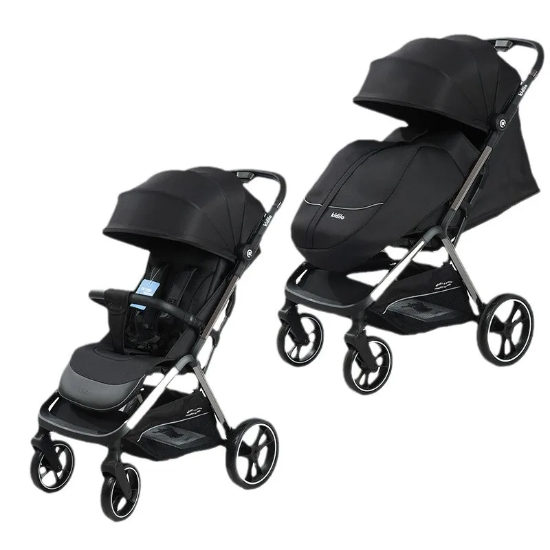 Cochecito de bebé Kidilo, cochecito para recién nacido, ligero, plegable, con cubierta para pies, vista alta - imagen 5