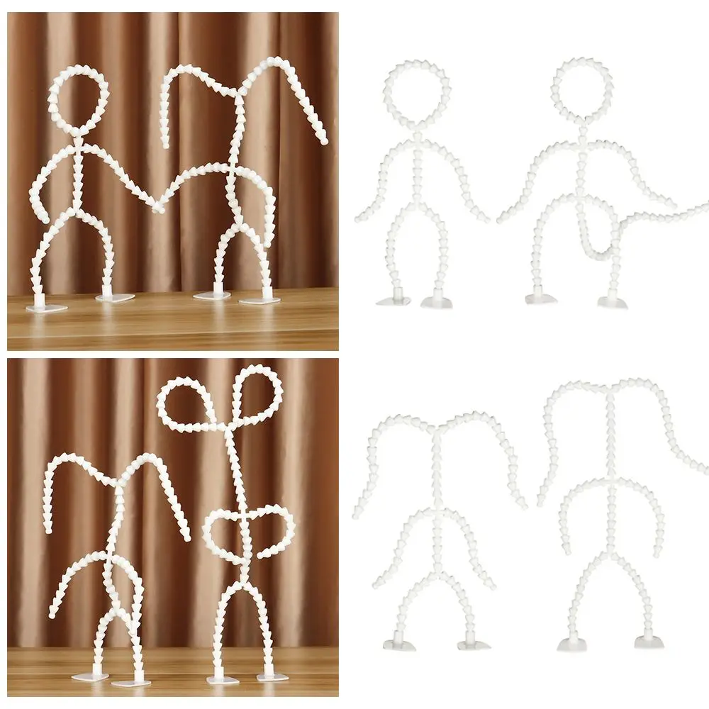 Marco de muñeca de algodón flexible, soporte de Pie Articulado, esqueleto articulado, juguetes de animales de peluche, accesorios para muñecas, zorro, conejo, oso - imagen 2