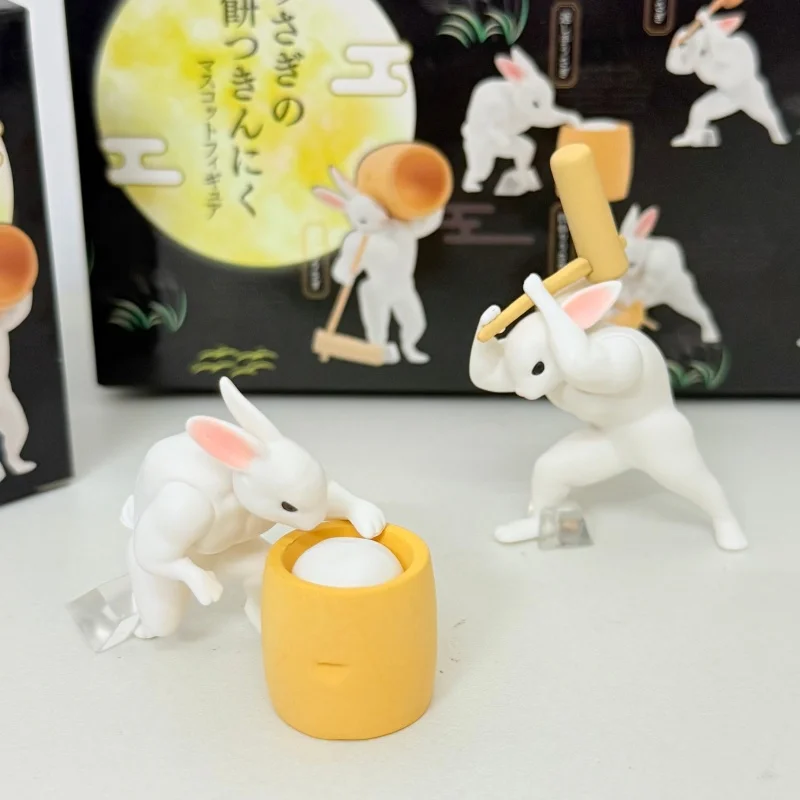 Caja ciega para hacer conejos, pastel de arroz, figura de conejo Muscular, adorno de juguete, caja misteriosa sorpresa, regalos - imagen 4