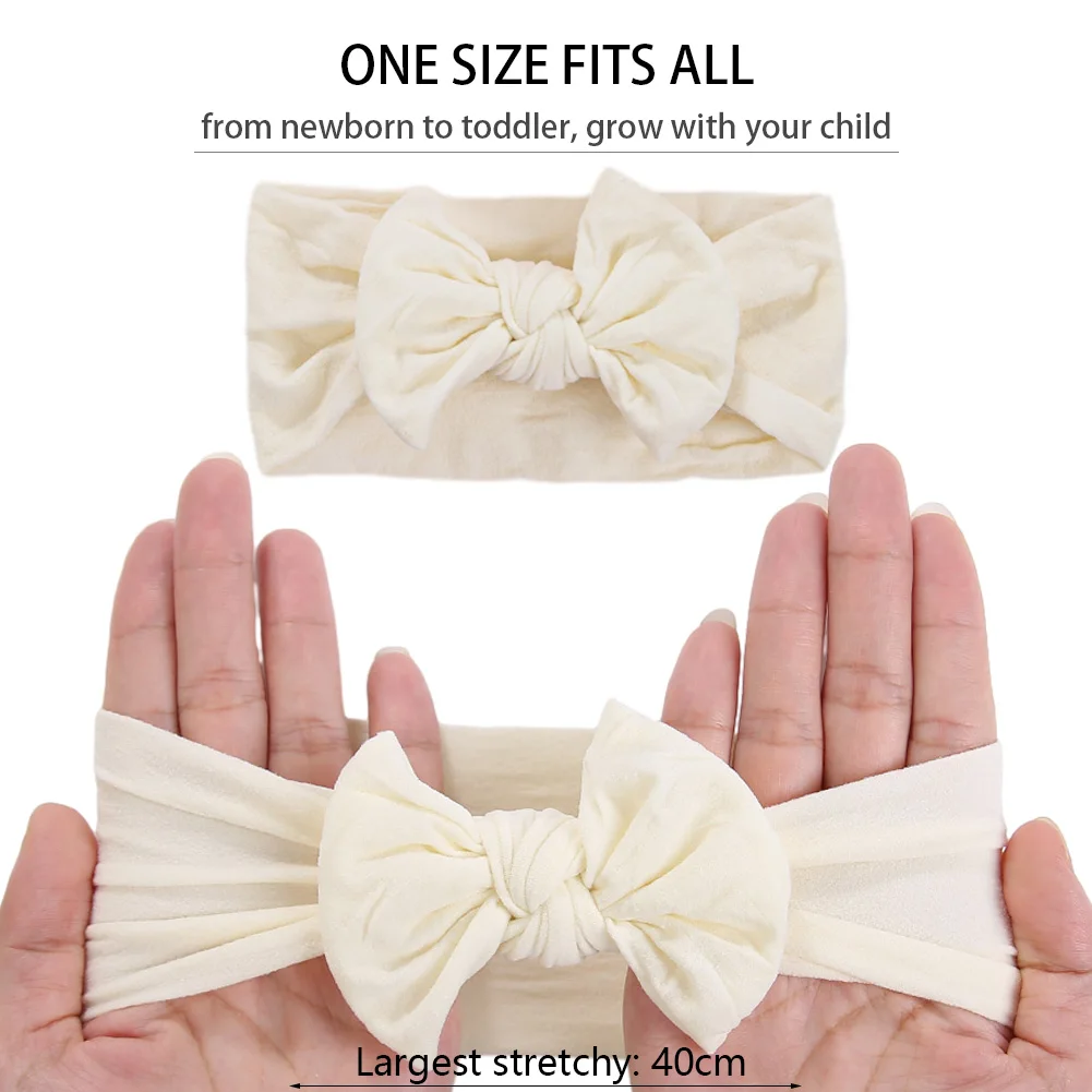 3 unids/set lindo Donut bebé turbante diademas gasa flor Hairbows Nylon Ealstic bandas para el cabello niñas recién nacidas diademas - imagen 2