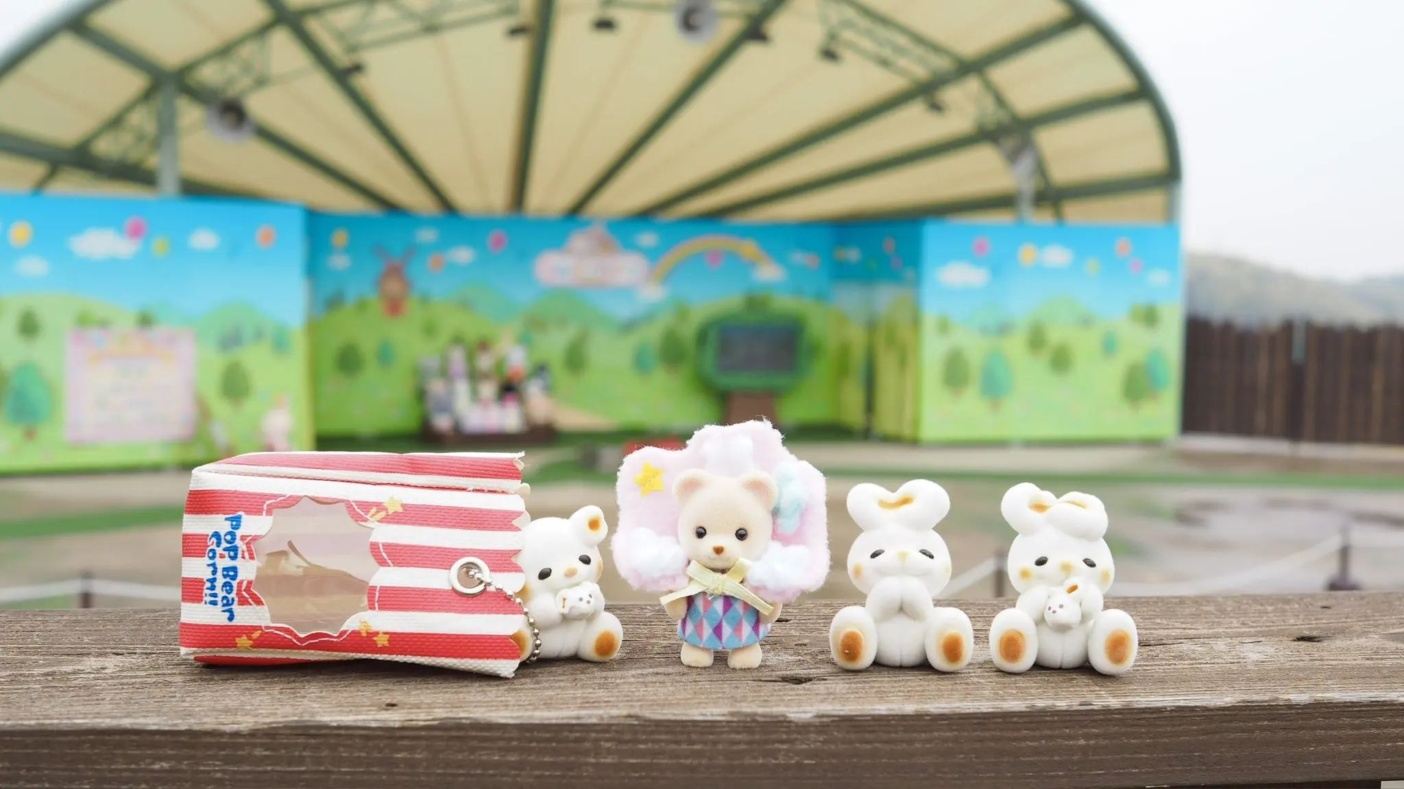 UltraNewPlanning-cápsula de juguete, caja de juguete bonita, mascota residente, oso Pop, maíz flocado, conejo en bolsa, figuras colgantes BC sentadas - imagen 4