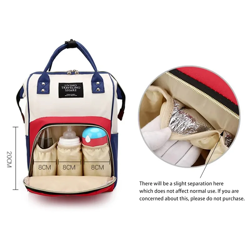 Bolsa maternal de lona con aislamiento térmico para biberones - imagen 3
