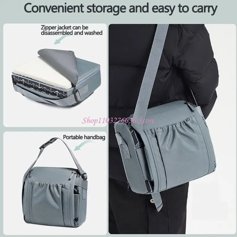 R6FD asientos elevadores plegables para niños pequeños, cojín para silla bebé para comedor, cinturón ajustable, para - imagen 2