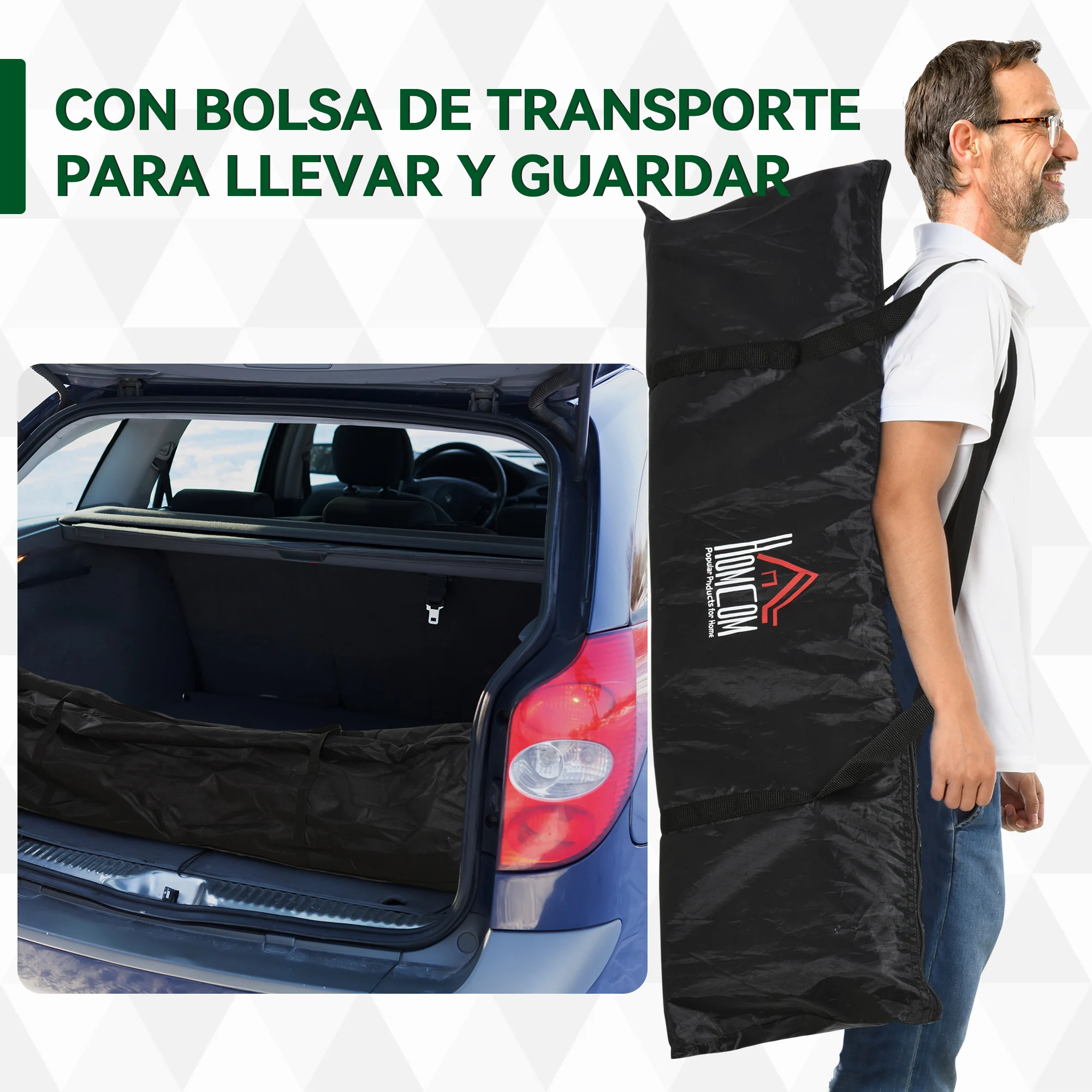 HOMCOM Porterías de Fútbol Plegables, Porterías de Fútbol para Niños y Adultos con Bolsa de Transporte, para Exterior, Jardín, Entrenamiento, Negro - imagen 5