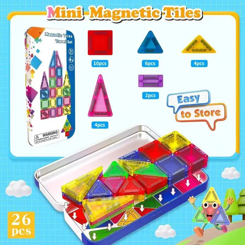 Bloques magnéticos Mini - Juguete educativo de construcción para niños