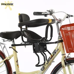 PANGDUBE Asiento delantero universal para bicicleta para niños Portabicicletas ajustable para bebé con cinturón de seguridad Asiento plegable para niños para montaña
