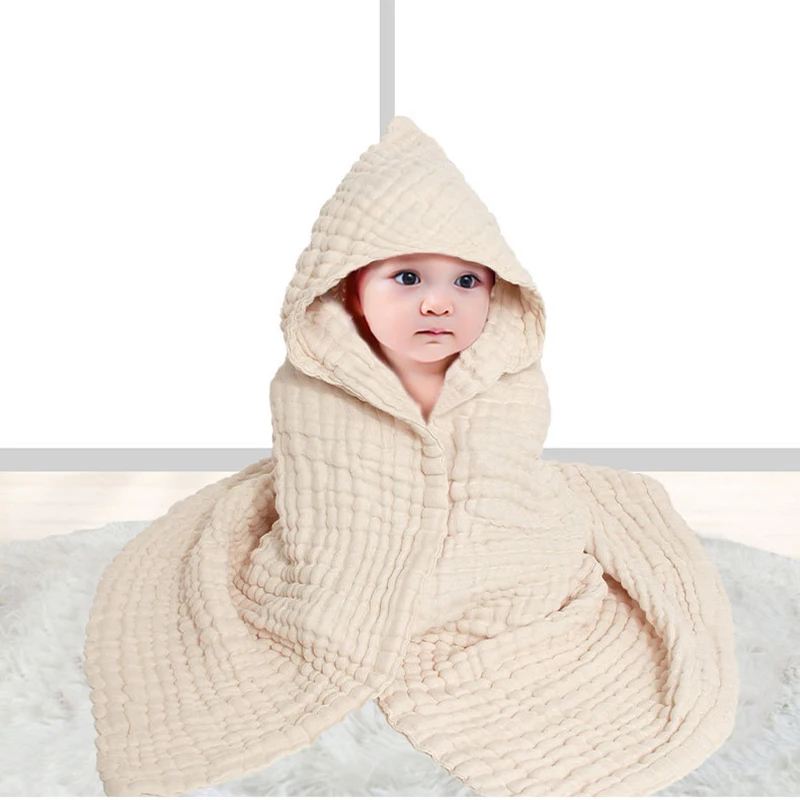 Toallas de baño para bebé, toalla con capucha de muselina para recién nacido, albornoz de algodón para niños pequeños, manta envolvente para niños y niñas, cosas para bebés - imagen 2