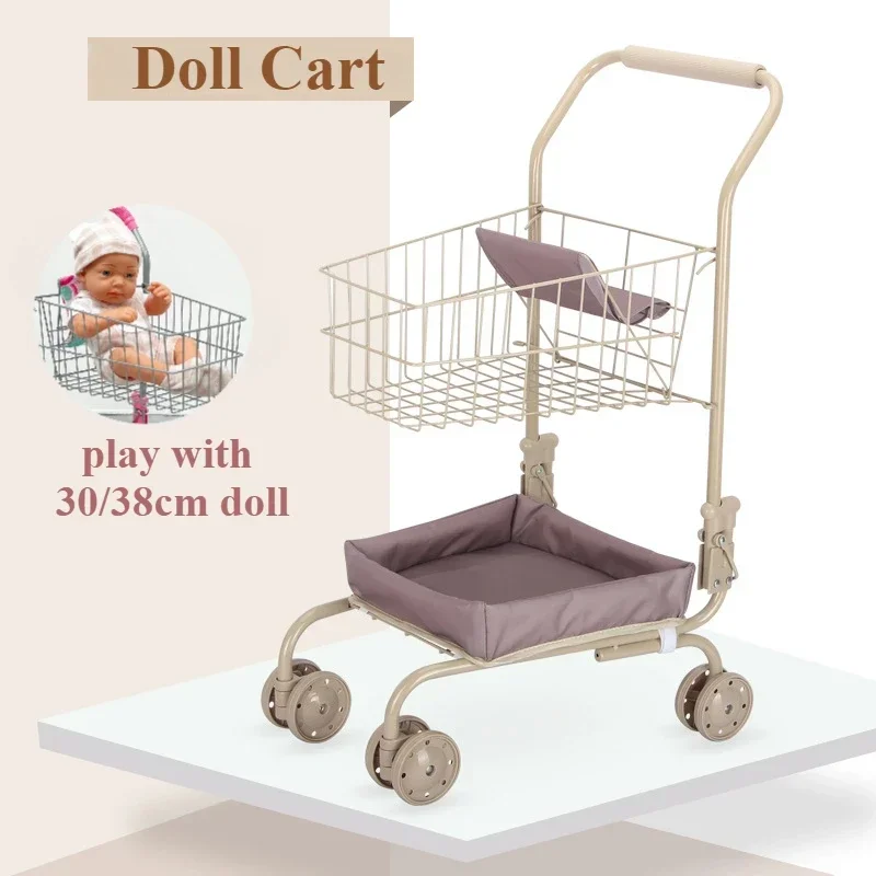 Carrito de juguete con cesta rígida – Juego imitación para niños