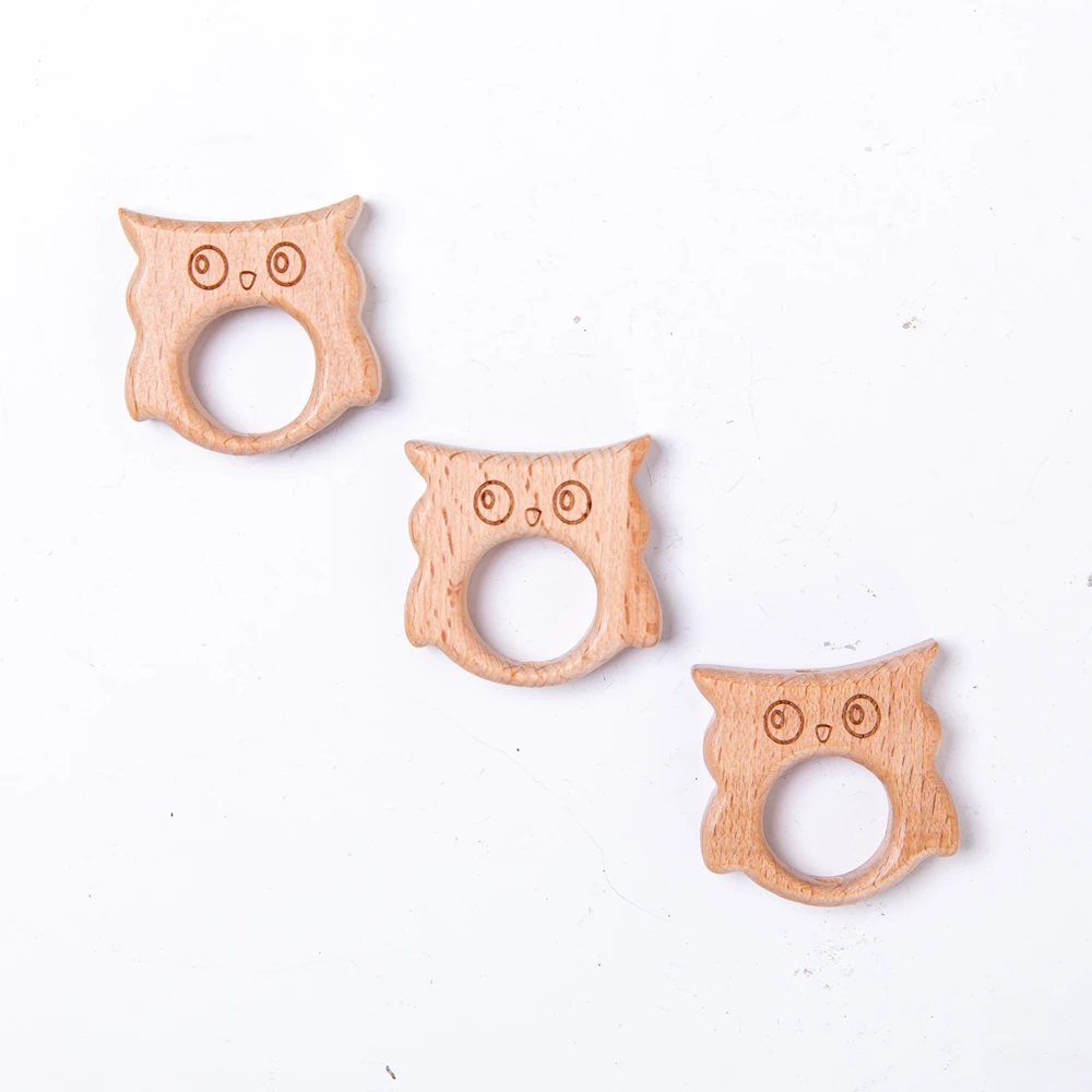 Mordedor y sonajero de madera para bebés sin BPA, erizo - imagen 3