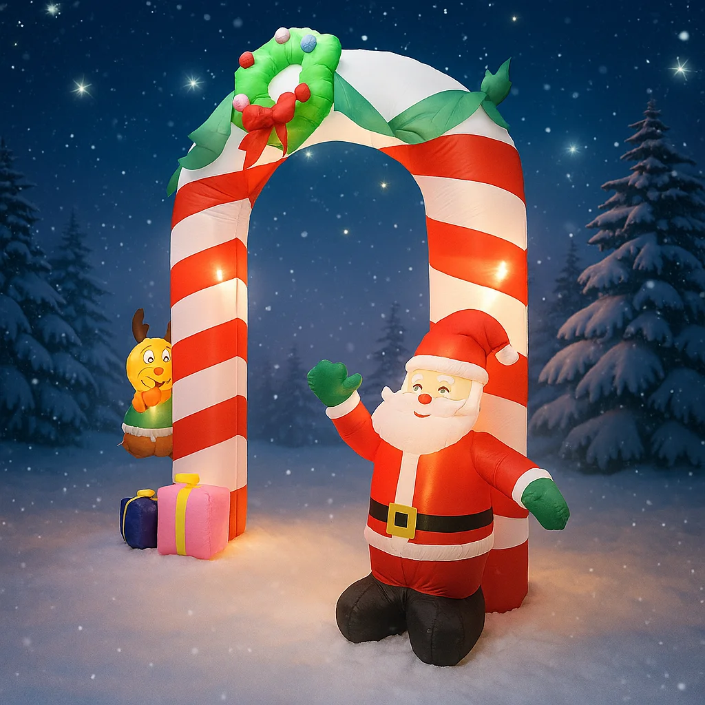 Arco de Navidad inflable de 7,87 pies, Cajas de Regalo de animales de Papá Noel, juguete, decoración de Navidad, suministros de patio, adorno de decoración del hogar, regalo festivo - imagen 3