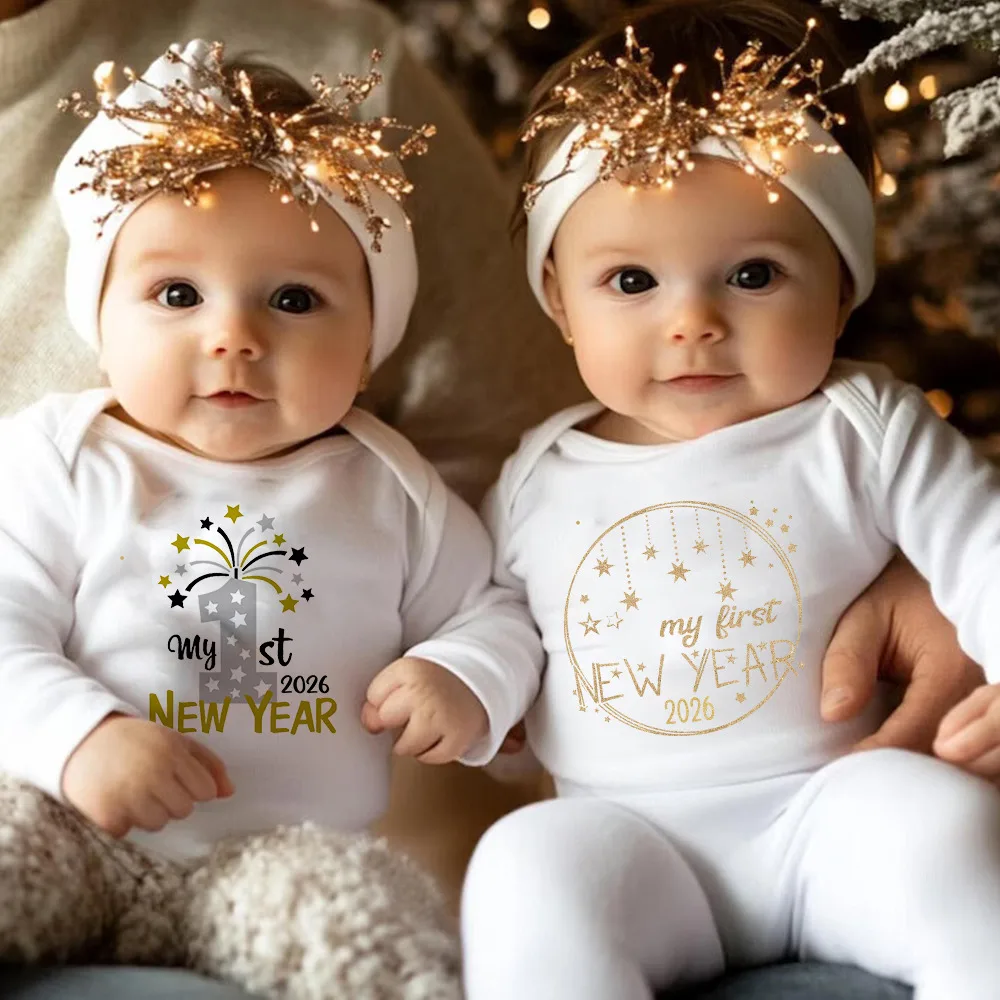 Mi 1er Año Nuevo 2026 peleles para bebé recién nacido mono infantil de manga larga Es mi primer Año Nuevo Ropa de Año Nuevo para bebés y niñas
