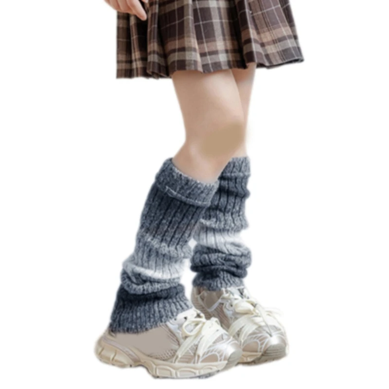 Calentadores piernas tejidos para niña, calcetines japoneses acampanados, mallas cálidas para niños QX2D - imagen 4