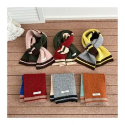 MILANCEL nueva bufanda de invierno para niños 1-7T franjas de diferente Color raya niños silenciador acolchado de lana niñas accesorios gruesos