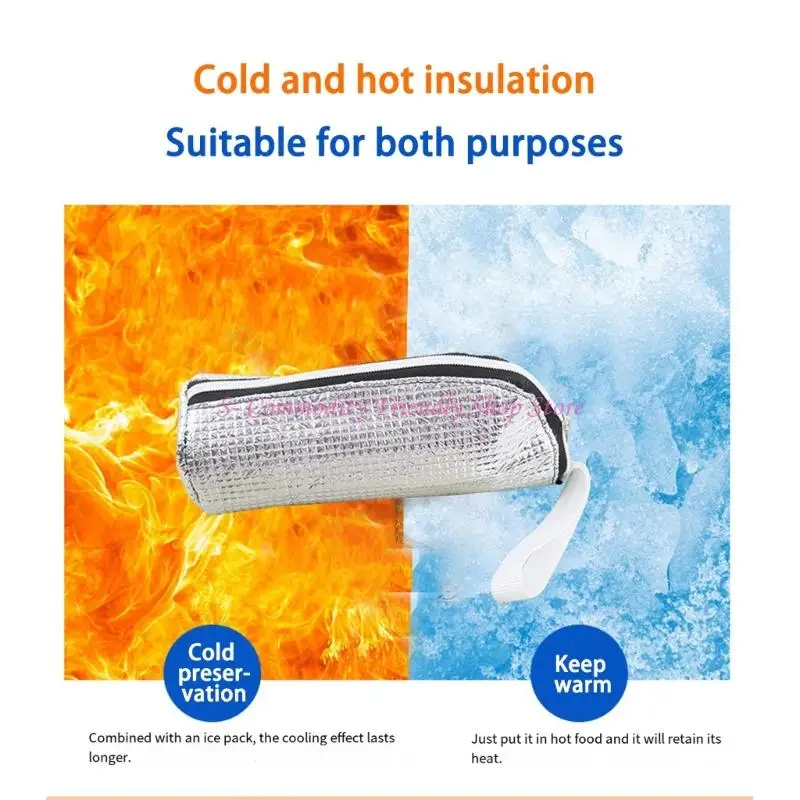 Bolsa aislamiento 85ae bolsa aislamiento portátil diario aluminio papel portátil puede colgar taza agua
