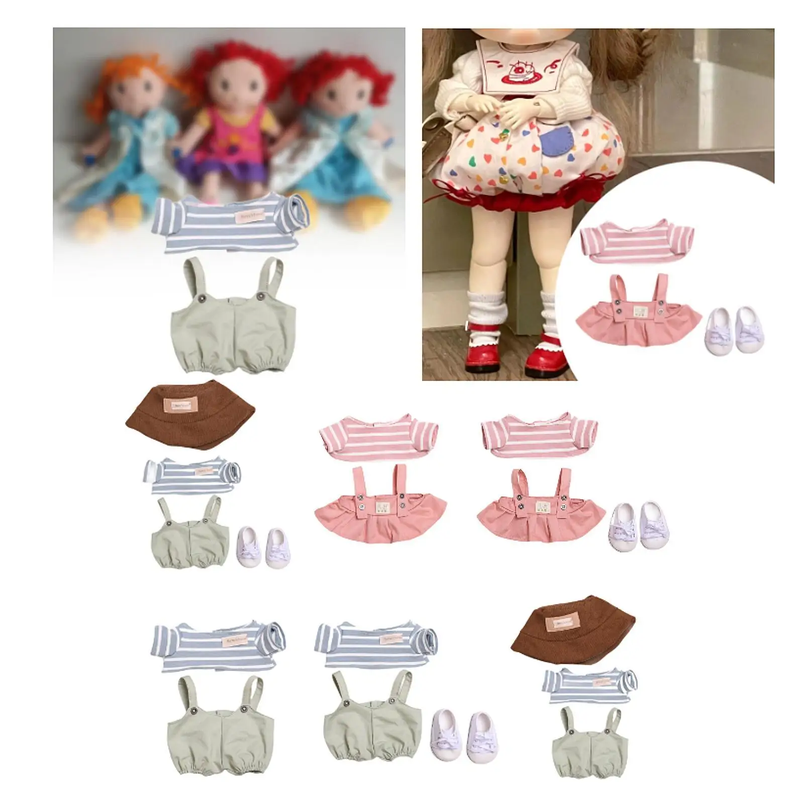 38cm Pendant Doll Clothes Soft Doll Clothing for Little Girls Birthday Party