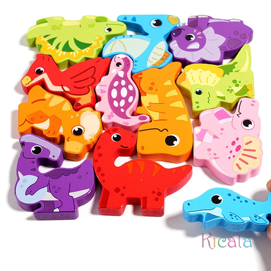 Rompecabezas de madera educativo para niños: lógica y dinosaurios - imagen 4