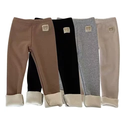 Pantalones de felpa térmica para niño – Estampado de animales invierno