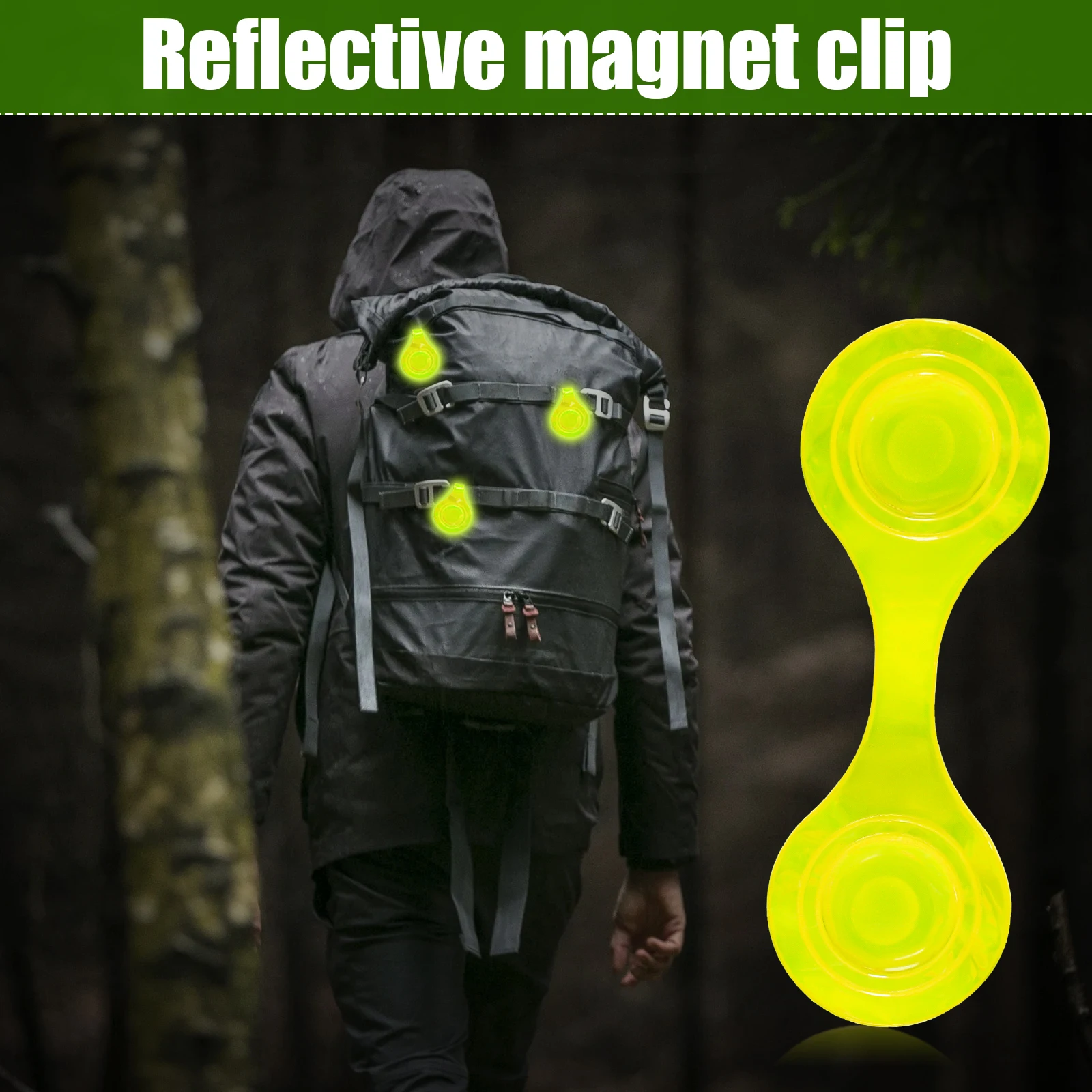 Clips magnéticos reflectantes para bicicleta, seguridad en ciclismo, mochilas para niños, Clips de bolsa reflectora para piezas para caminar de noche, 6 uds. - imagen 4