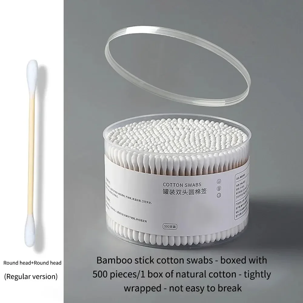 Cabezal redondo de doble extremo para maquillaje y maquillaje, caja desechable de algodón de 500 unidades con eliminación, limpieza diaria, cuidado de mascotas multiusos - imagen 2